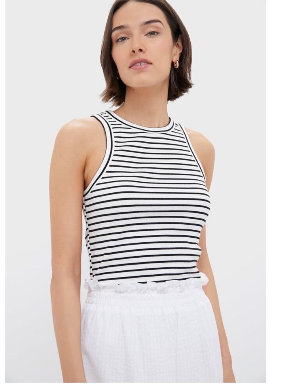 NWT Tuckernuck Foley Rib Tank Black & White Striped